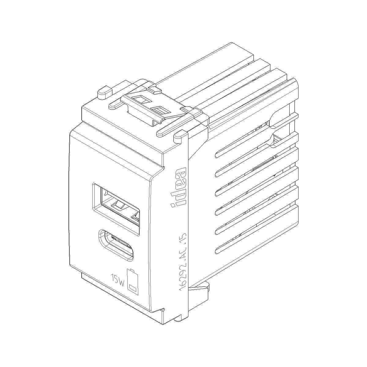 Vimar Idea Series USB Supply Unit, 5V, 120-240V, 1 Module