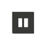 Vimar 8000 Series 2-Module Cover Plate, For 60 mm Round Mounting Boxes, Snap Fixing