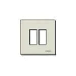 Vimar 8000 Series 2-Module Cover Plate, For 60 mm Round Mounting Boxes, Snap Fixing
