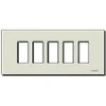 Vimar 8000 Series 5-Module Snap-Fixing Cover Plate, For Flush Mounting Boxes, 166 x 75.5 mm, Horizontal/Vertical Mount