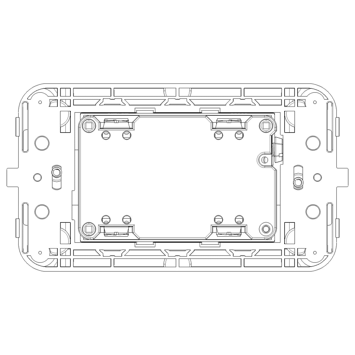 Vimar Neve Up Dual USA GFCI Outlet, 2P+E, 15A, 125V, 60Hz, 3-Module