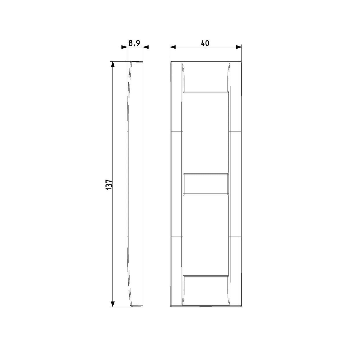 Vimar Idea Classica 2-Module Cover Plate, Die-Cast Metal, for Panel Mounting