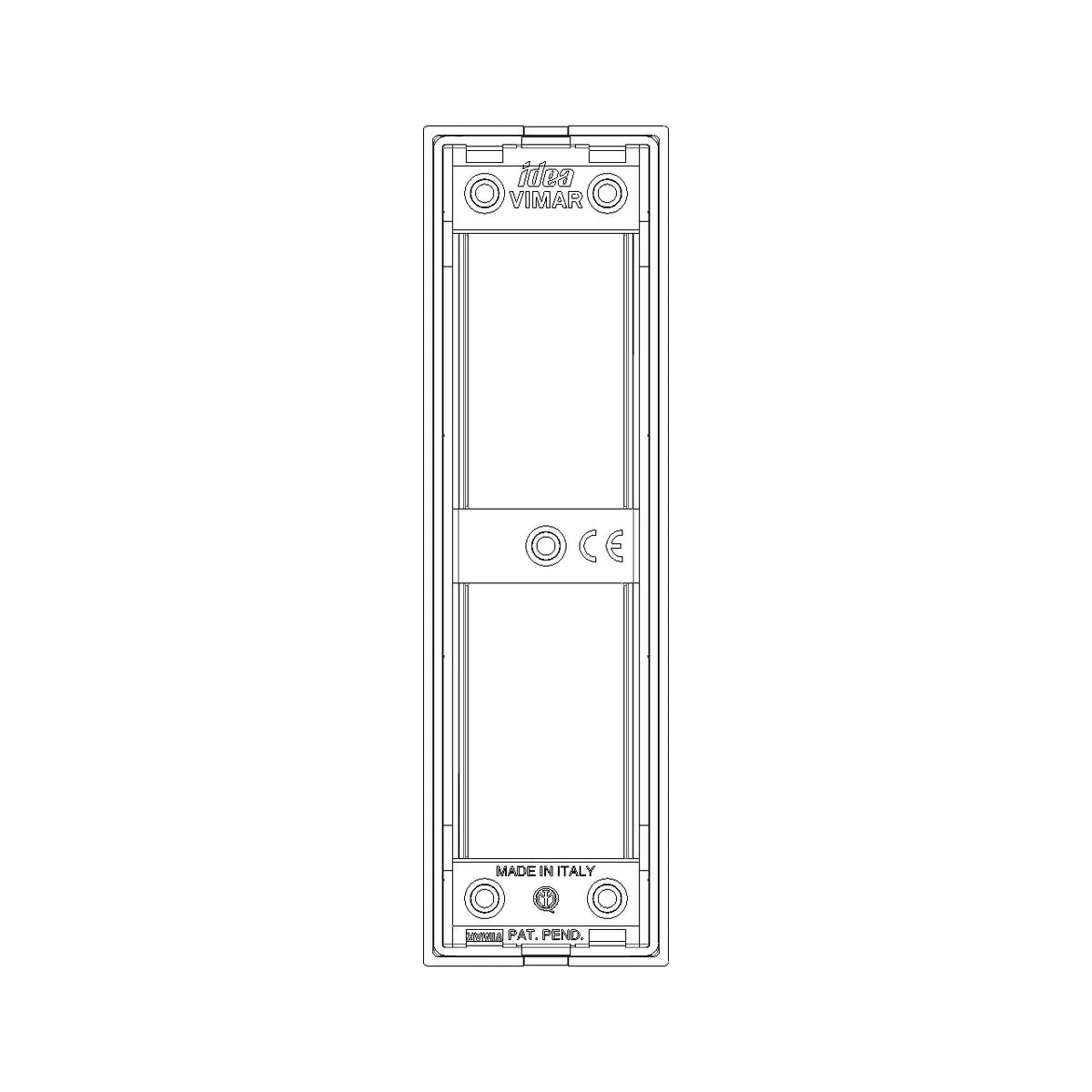 Vimar Idea Classica 2-Module Cover Plate, Die-Cast Metal, for Panel Mounting
