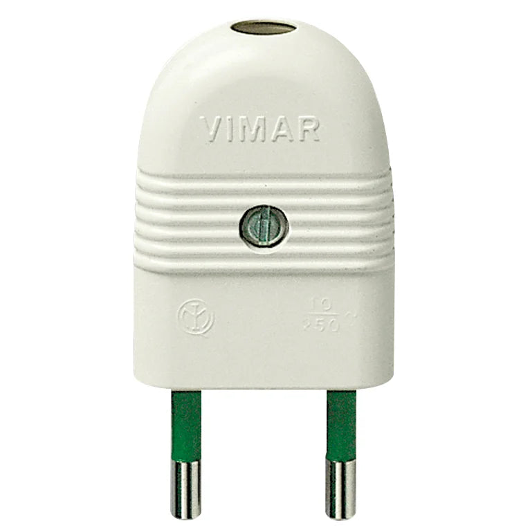 Vimar SICURY 2P 10A Axial Plug, Italian Standard S10, 250V