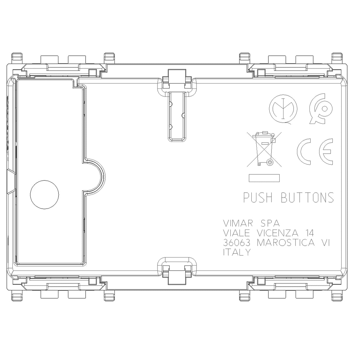 Vimar By-me Plus 6-Button Home Automation Control, 3-Module, RGB LED