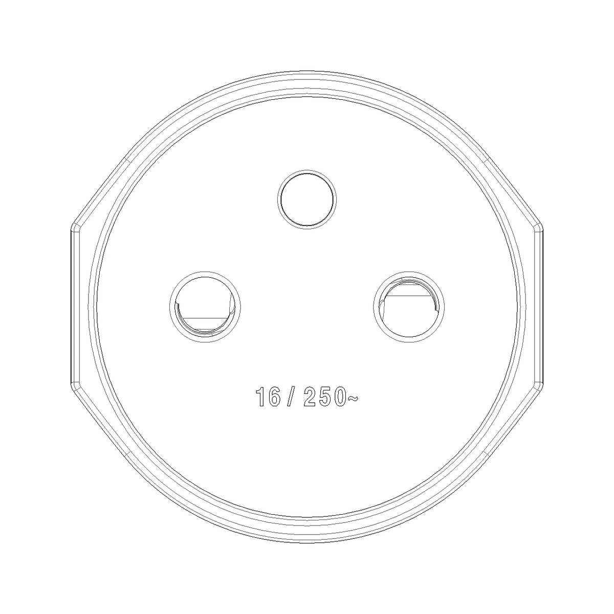 Vimar Supernova 2P+E French Axial Socket Outlet, 16A, 250V, IP20, Screw Terminal, Halogen-Free