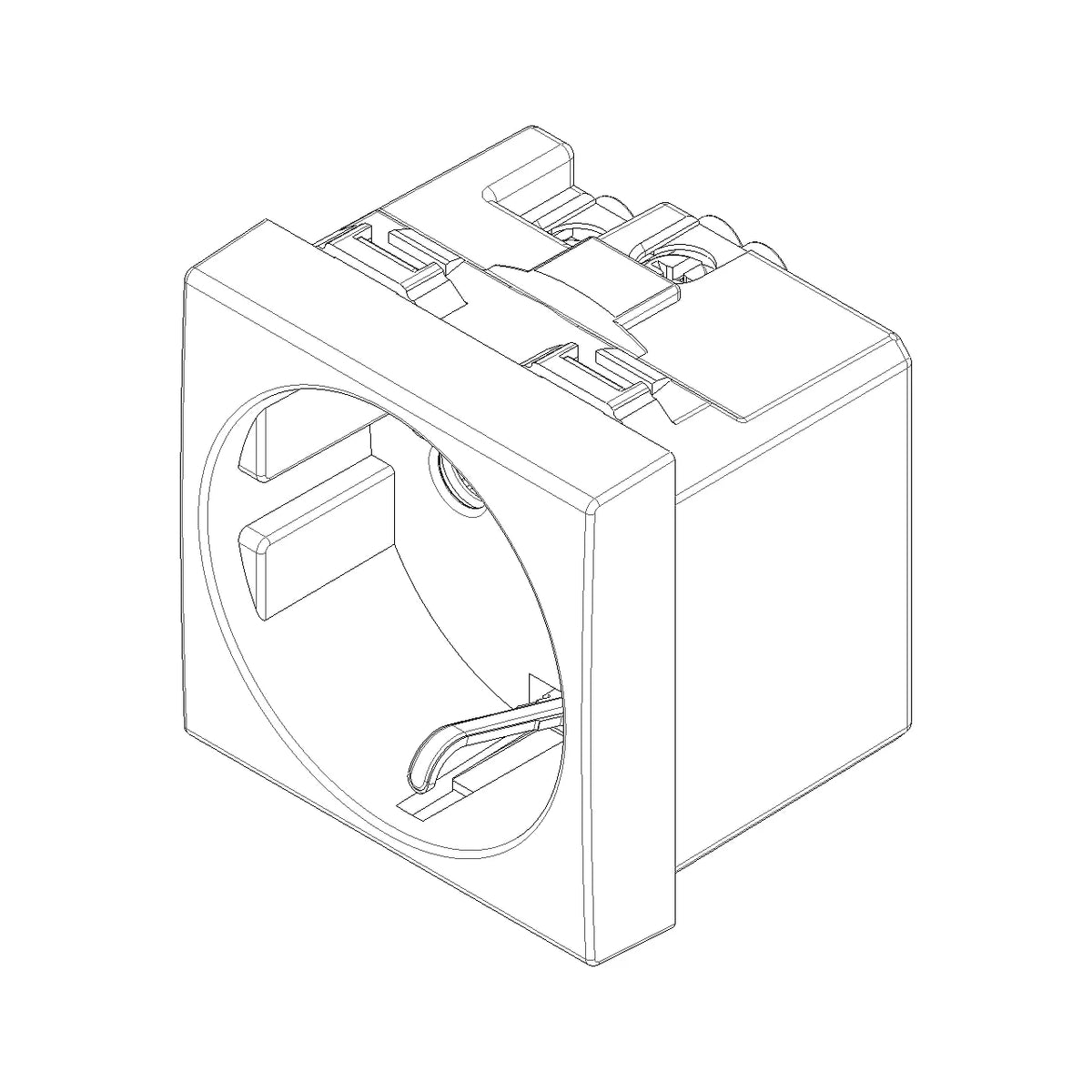Vimar Neve Up German Standard SICURY Socket Outlet, 2P+E, 16A, 250V, 2 Modules