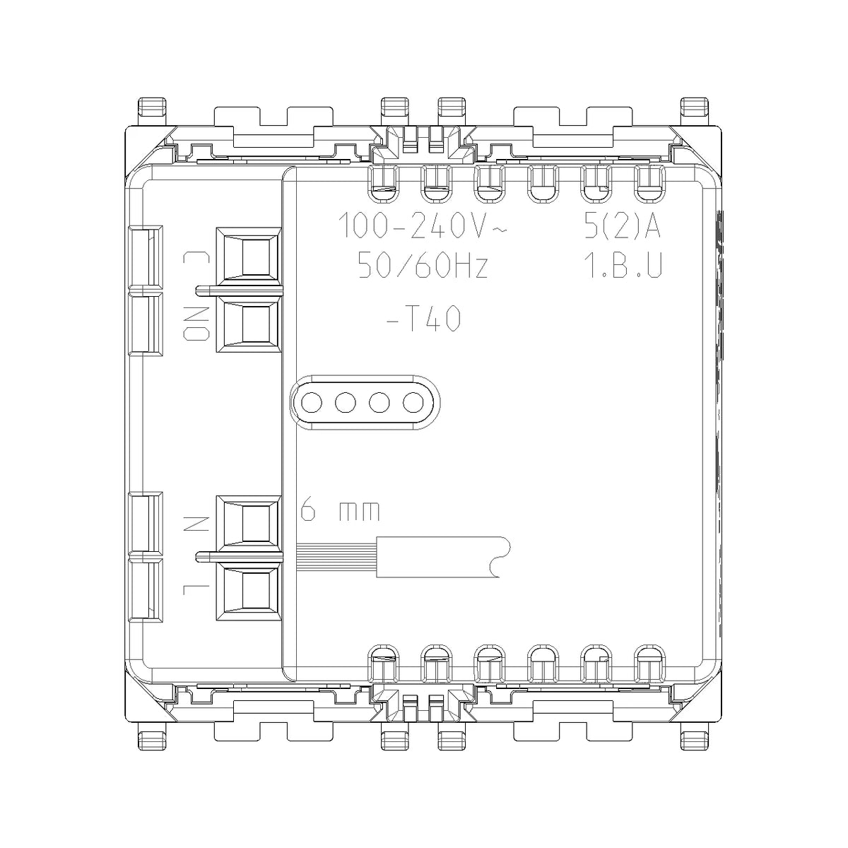 Vimar Dial Thermostat, For Eikon, Arké, Plana, 100-240V, 2 Modules