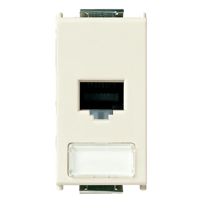 Vimar 8000 Series RJ45 Netsafe Outlet, T568A/B Universal Wiring