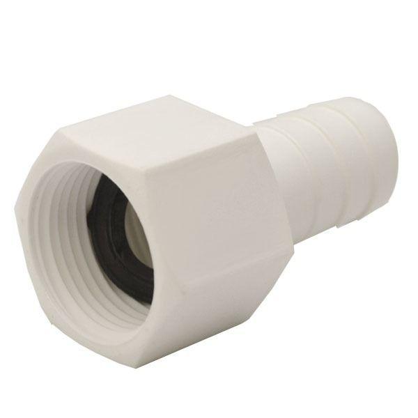 Attwood Marine Thread-to-Barb Connector, For 500-800 GPH Pumps, 3/4 in ID Hose, 3/4-14 NPSM