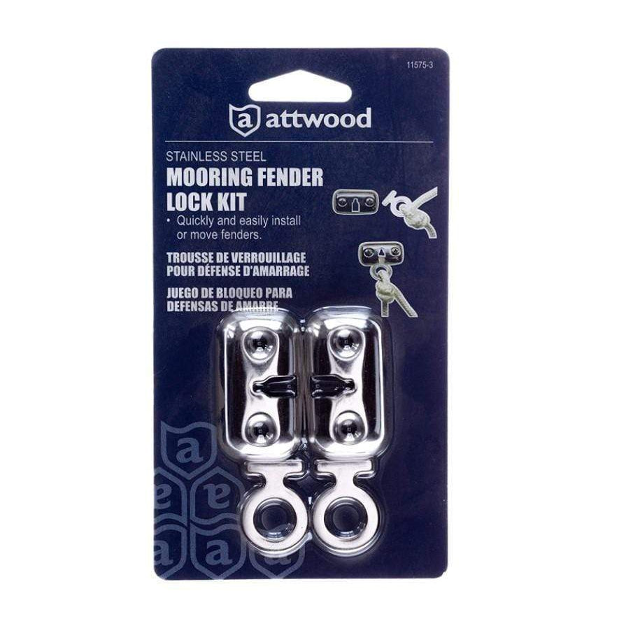 Attwood Marine Mooring Fender Lock Kit, Stainless Steel, Flush-Mount, For 1/2 in Fender Lines, 2pk