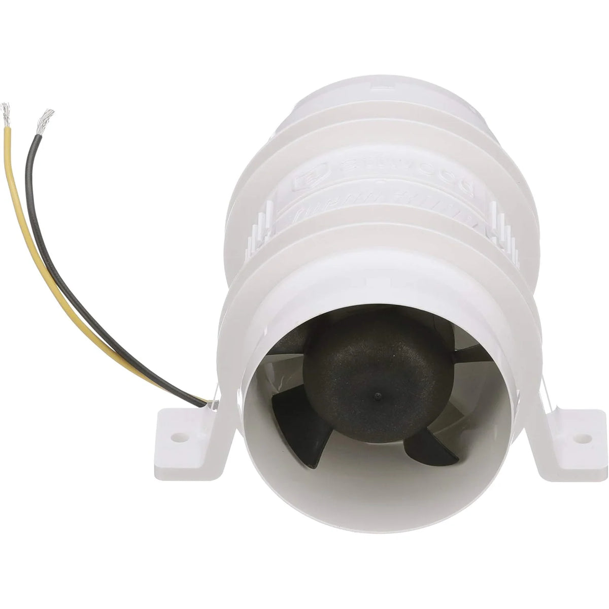Attwood Marine Turbo 3000 Series Water-Resistant In-Line Bilge Blower, 3 in, 12V, 145 CFM, White Housing