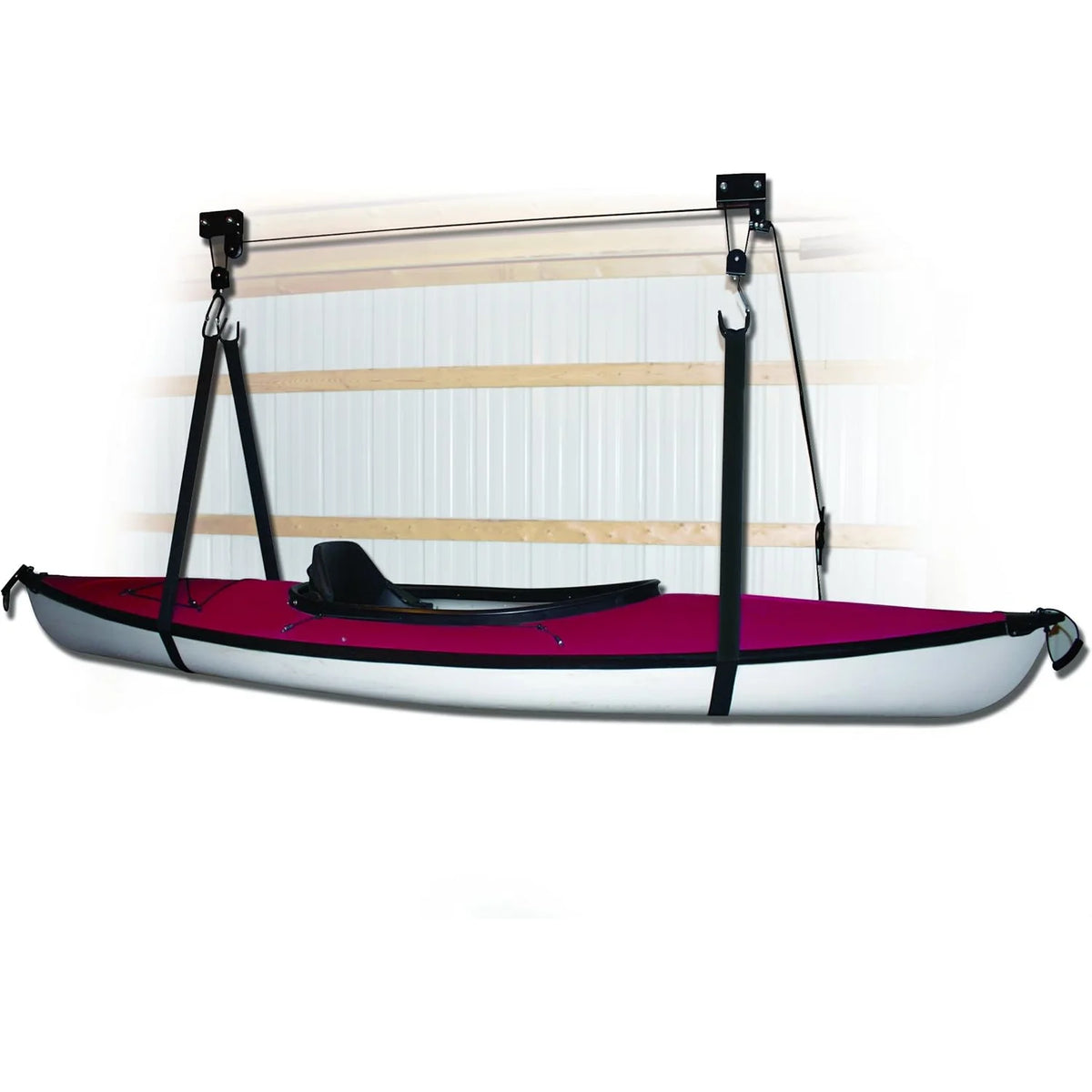 Attwood Marine Kayak Hoist System, 120 lb Capacity, One-Person Pulley System, 2 in Webbing Straps