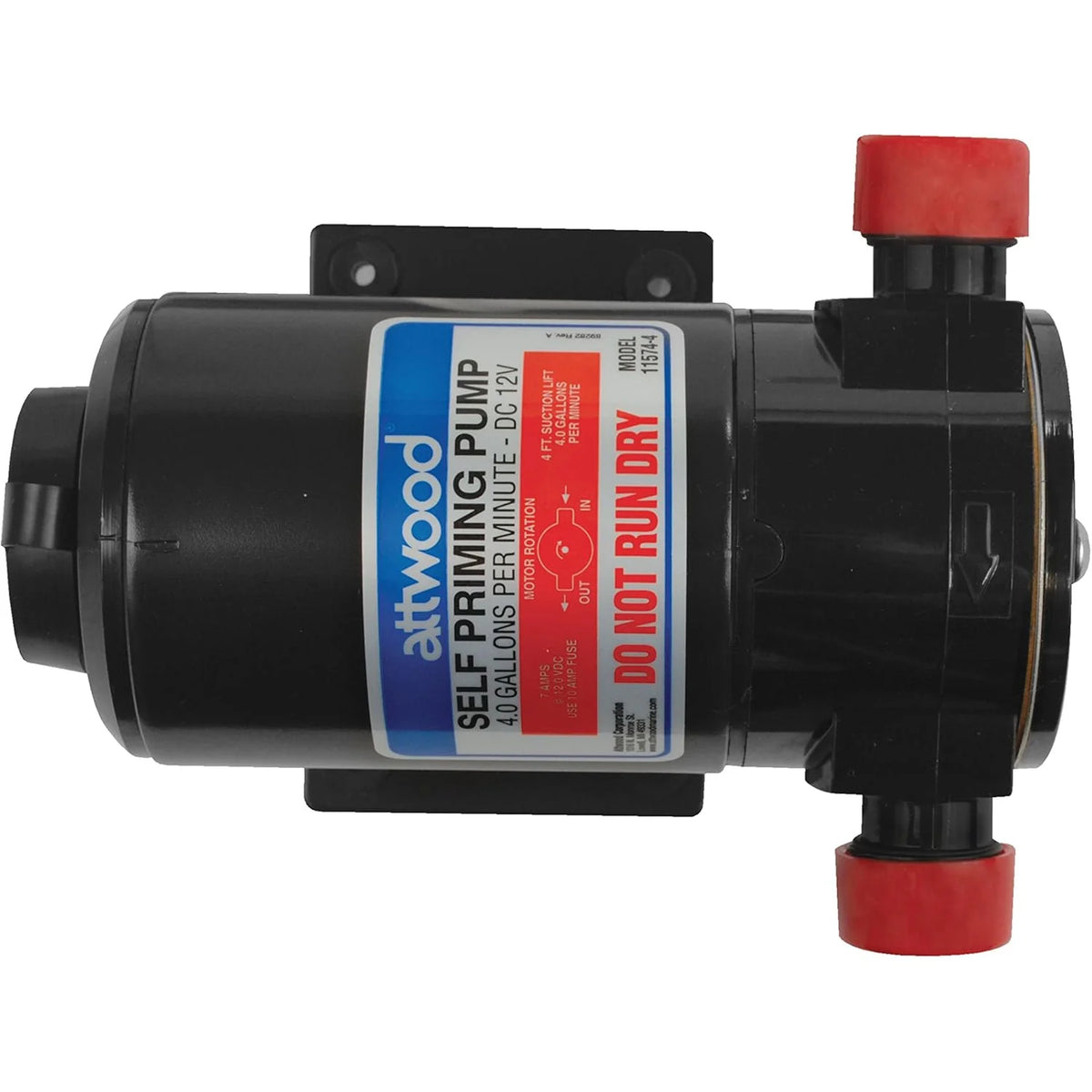 Attwood Marine Self-Priming Washdown Pump, 4 GPM, 12V, 8.5 PSI