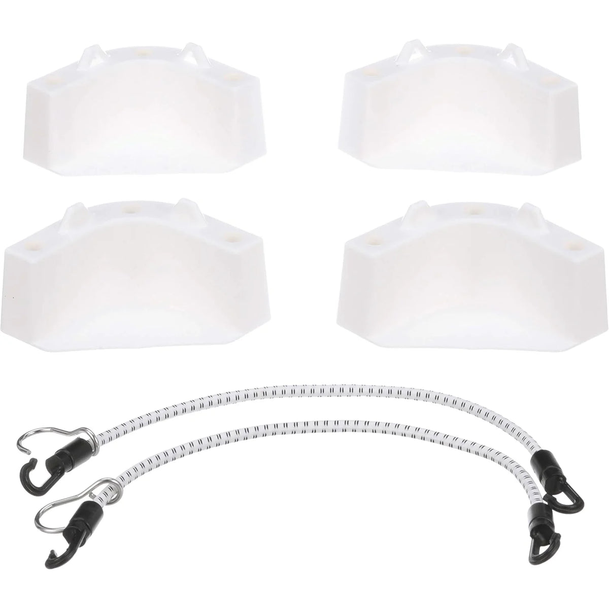 Attwood Marine Cooler Mounting Kit, 4 Corner Brackets, 2 Elastic Cords