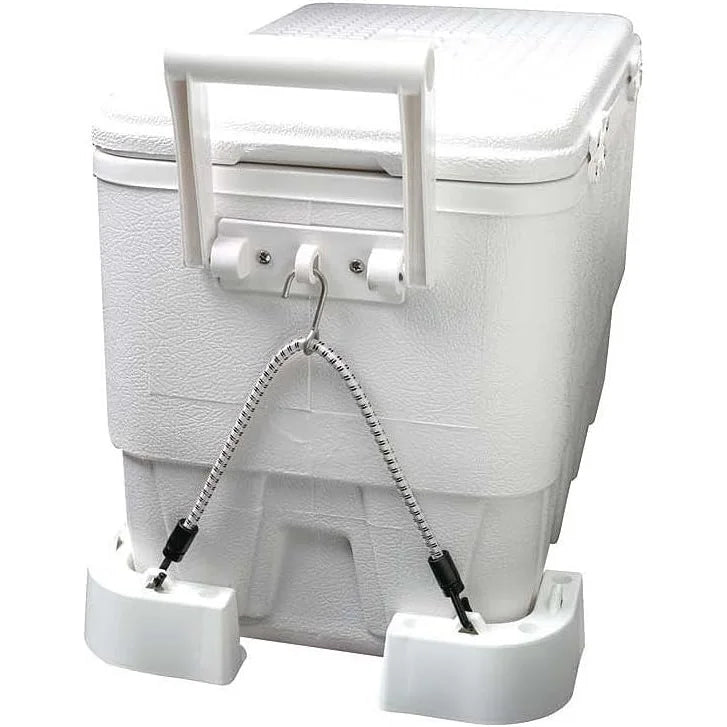 Attwood Marine Cooler Mounting Kit, 4 Corner Brackets, 2 Elastic Cords