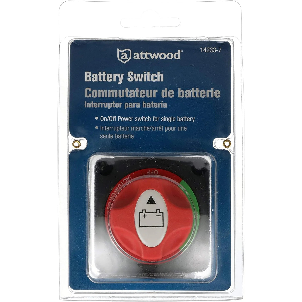 Attwood Marine Single Battery Switch, 12-50V DC, 200A Continuous, 300A Intermittent