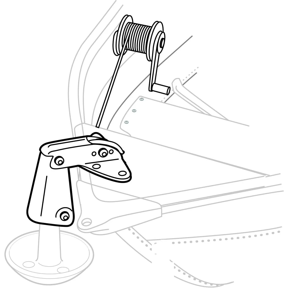 Attwood Marine Anchor Lift System, 12 lb Anchor Capacity, Bow or Stern Mount, Heavy-Gauge Powder-Coated Steel