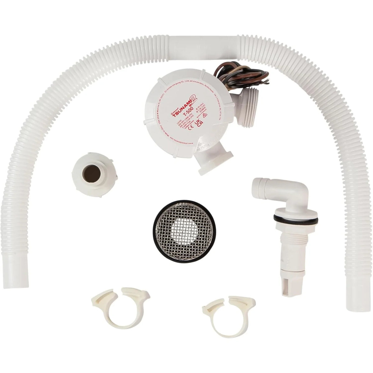 Attwood Marine Tsunami Mk2 T500 Recirculating Aerator Kit, 500 GPH, 3/4 in Hose