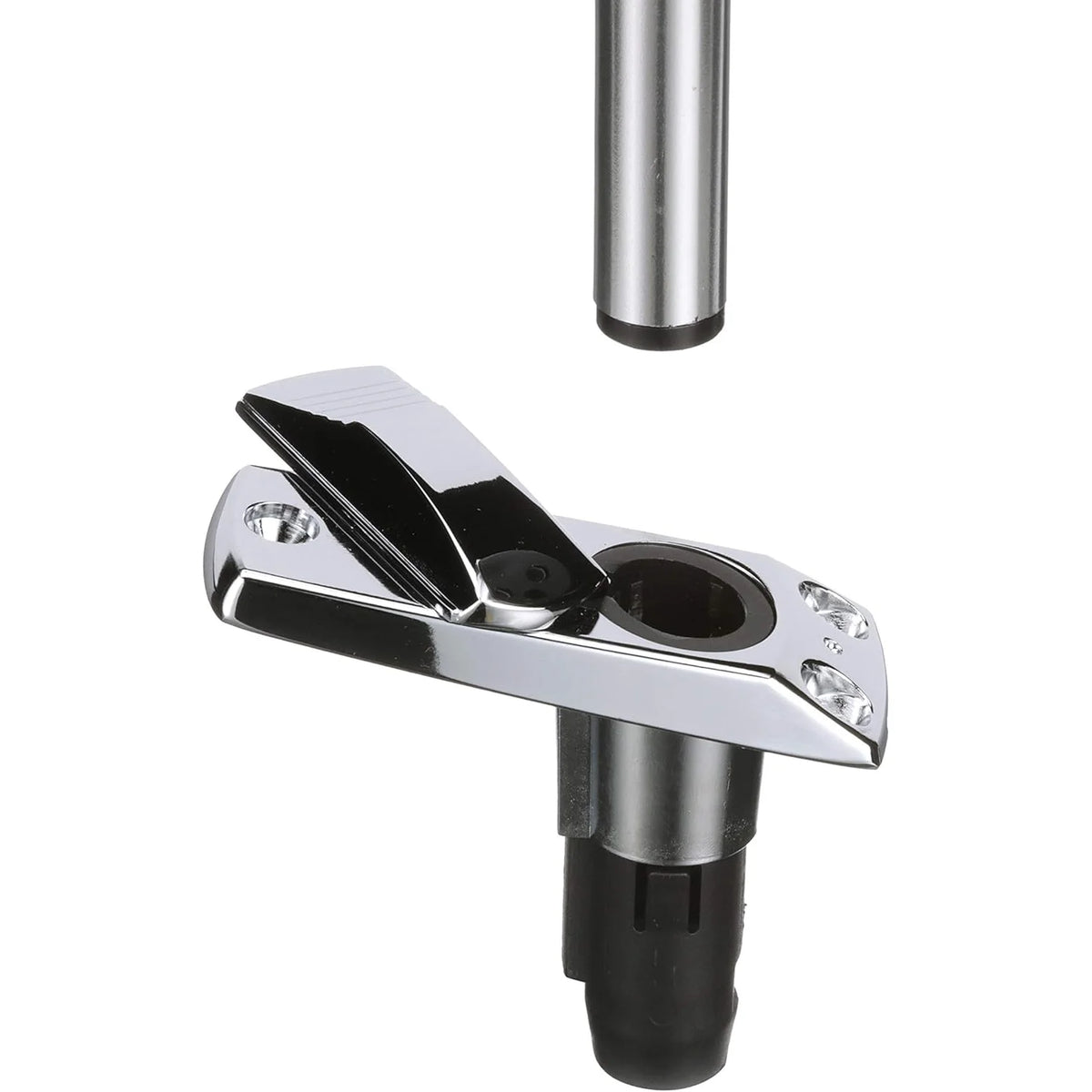 Attwood Marine Rectangle 2-Pin Pole Light Base, For 12 Degree Angled Poles, 12V, Zamak, 4 x 1-5/8 in