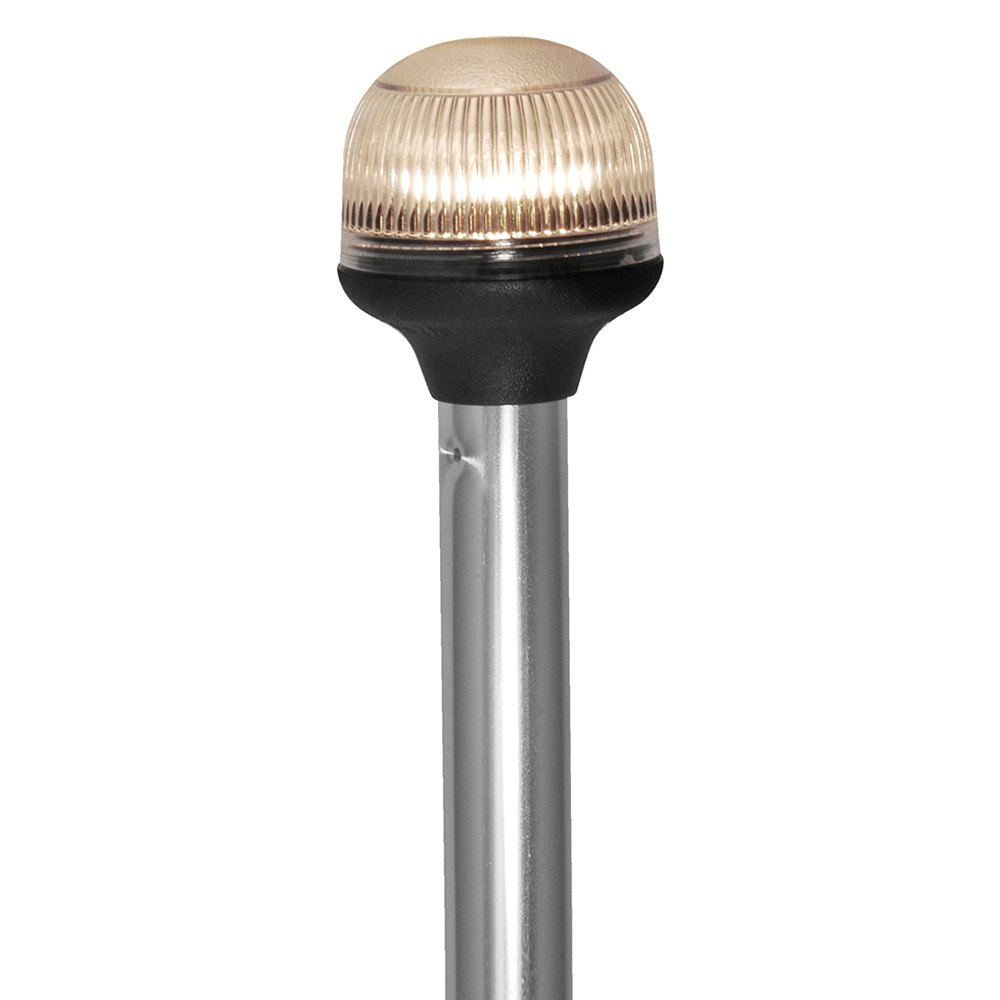 Attwood Marine Incandescent All-Round Folding Pole Light, 54 in, 12V, 2-Pin Locking Collar, Articulating Anti-Glare