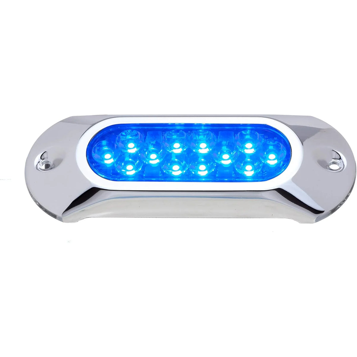 Attwood Marine Light Armor Surface-Mount Underwater LED Light, 12 LEDs, 12/24V DC, 6 in, Sapphire Blue Light