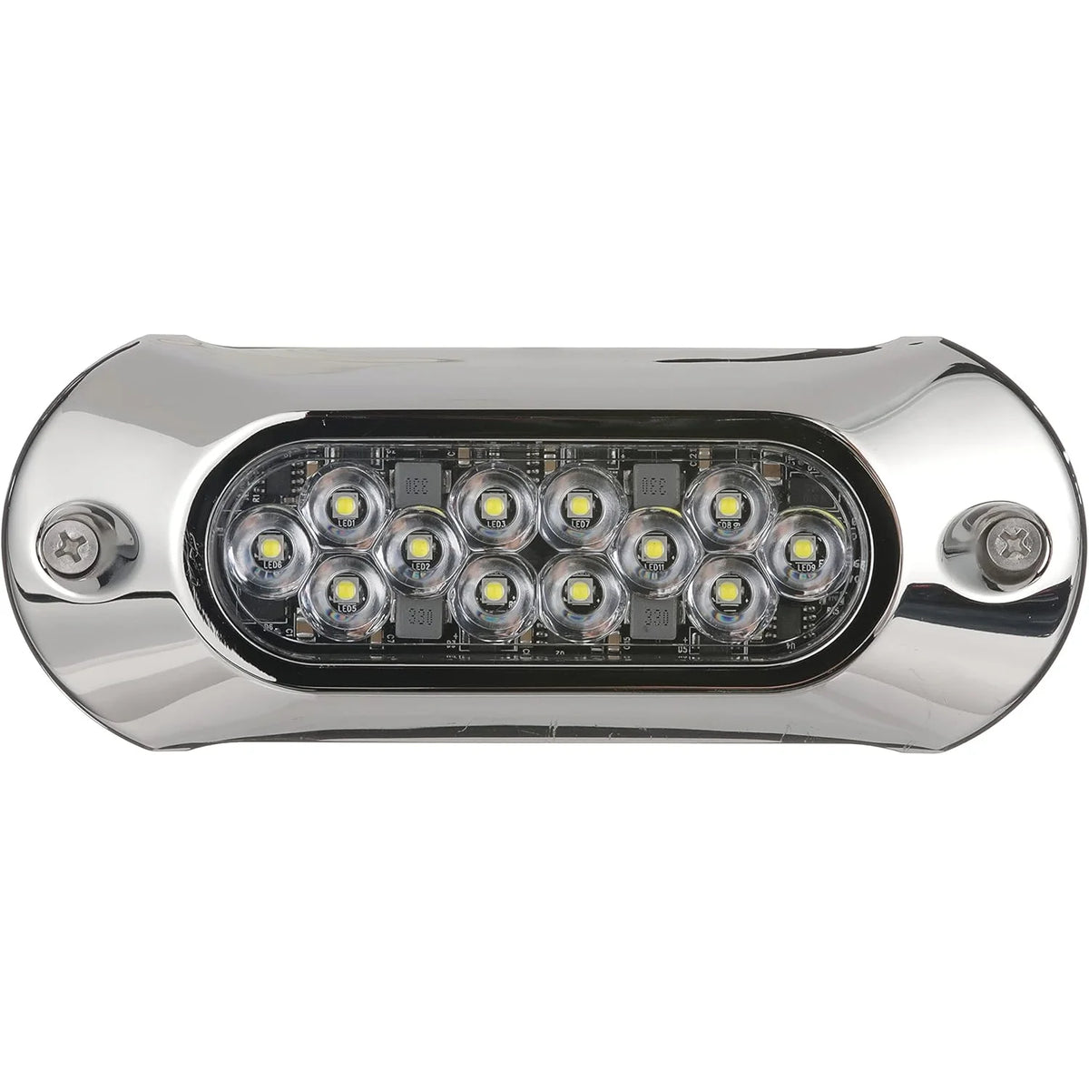 Attwood Marine Light Armor Surface-Mount Underwater LED Light, White Light, 12V, 12 LED