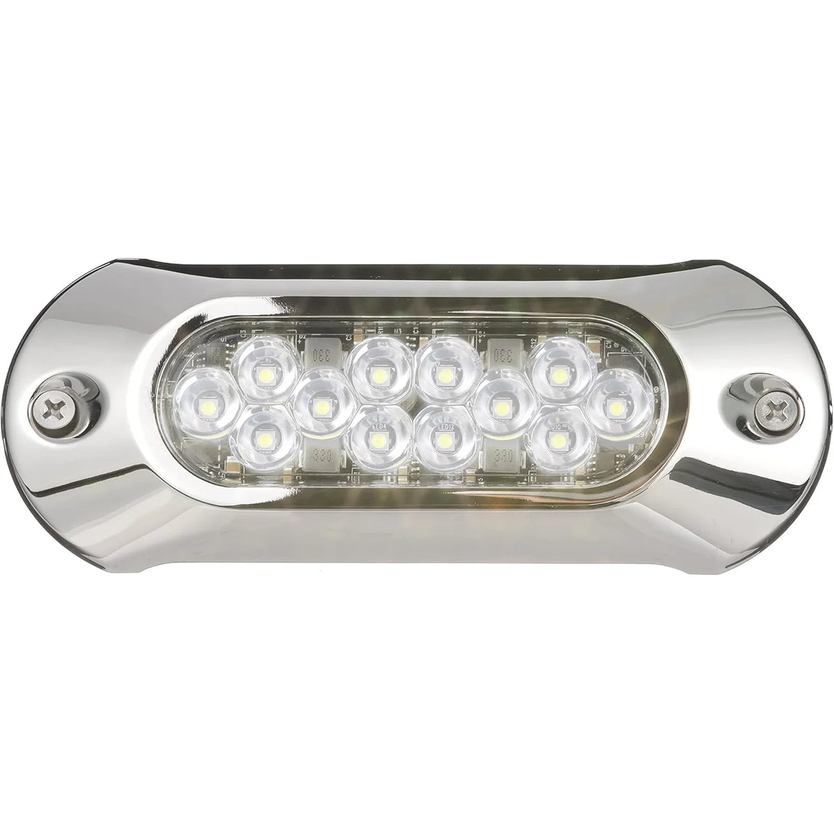 Attwood Marine Light Armor Surface-Mount Underwater LED Light, White Light, 12V, 12 LED