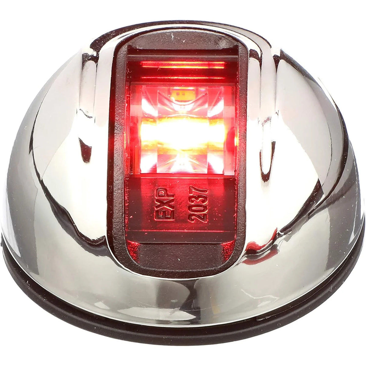 Attwood Marine LightArmor Vertical Surface Mount Navigation Light, Port Red, Oval, Stainless Steel Housing, 2NM, IP67