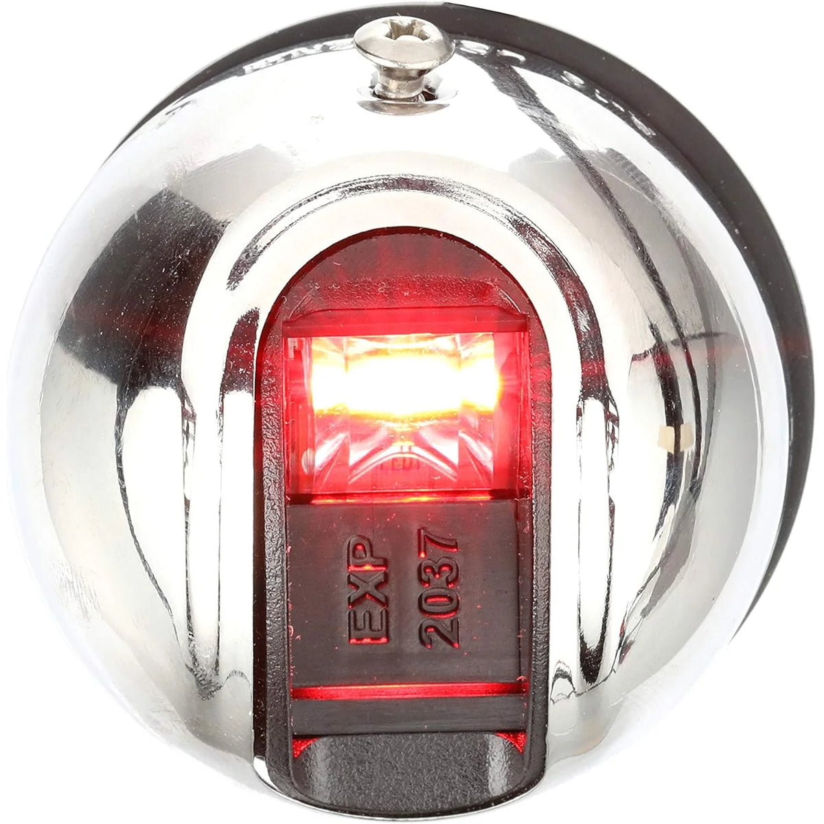 Attwood Marine LightArmor Vertical Surface Mount Navigation Light, Port Red, Oval, Stainless Steel Housing, 2NM, IP67