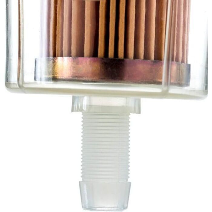Attwood Marine Outboard Fuel Filter, 3/8 in Lines, 40 Micron, Clear Body