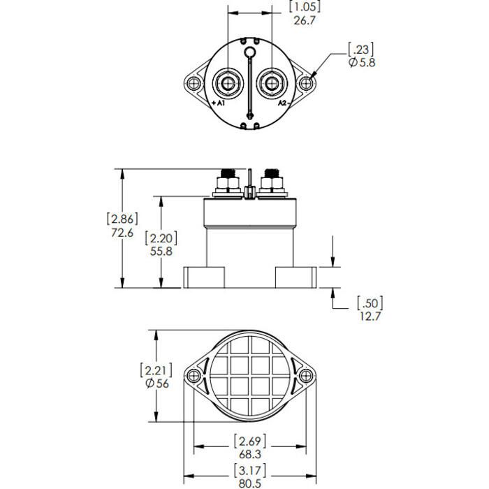Blue Sea Systems L-Series Solenoid Switch, 12/24V, 250A, SPST-NO, Ignition Protected