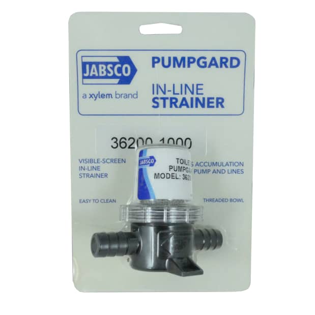 Jabsco Pumpguard In-Line Strainer, 1/2 in NPT, Stainless Mesh Screen, Clear Inspection Cover