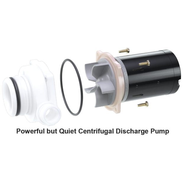 Jabsco Quiet Flush E2 Raw Water Marine Toilet, Regular Bowl, 24V, Soft-Close Lid