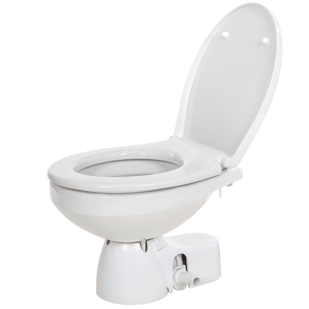 Jabsco Quiet Flush E2 Raw Water Marine Toilet, Regular Bowl, 24V, Soft-Close Lid