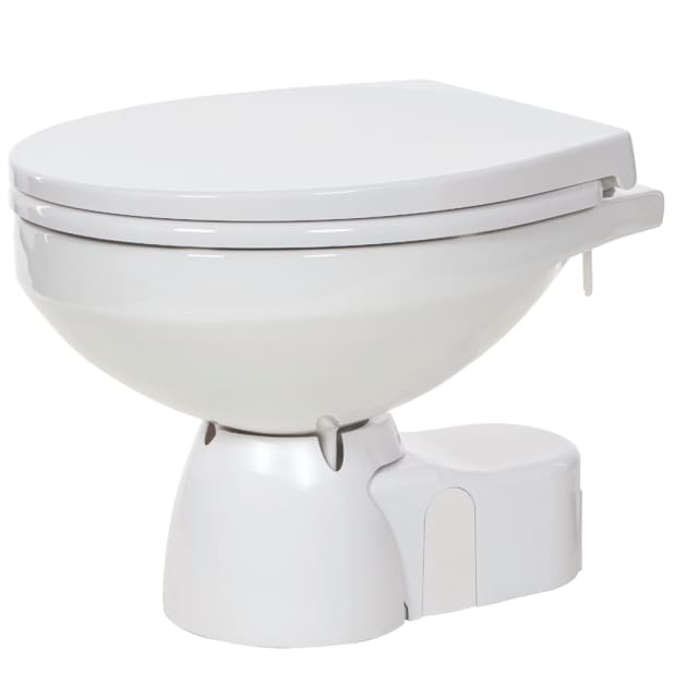 Jabsco Quiet Flush E2 Raw Water Marine Toilet, Regular Bowl, 24V, Soft-Close Lid