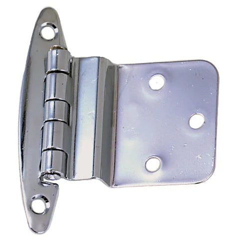 Perko Inset Hinges, 3/8 in, Semi-Concealed, Fixed Pin, Chrome-Plated Brass