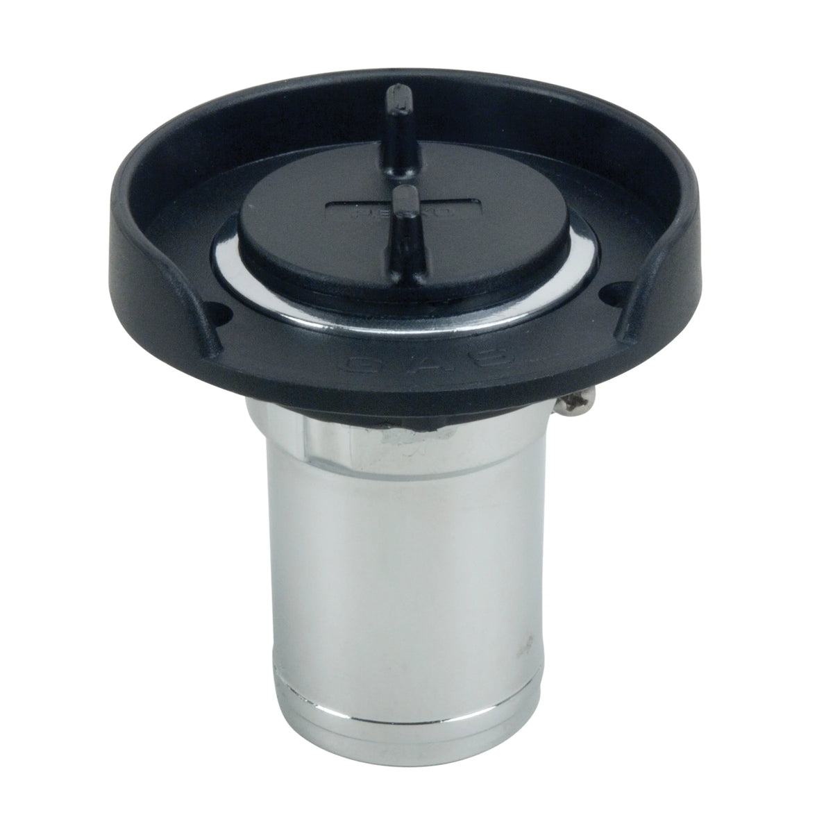 Perko Gas Fill, 1-1/2 in Hose, Chrome-Plated Zinc Alloy, Black Polymer Flange
