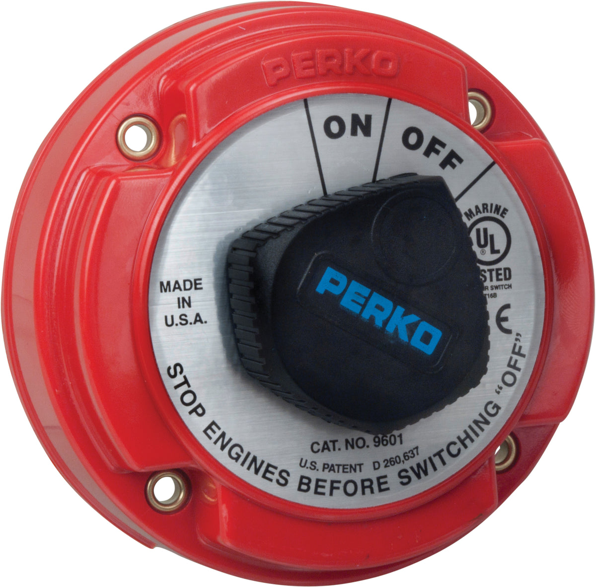 Perko 9601 Series Medium Duty Battery Disconnect Switch, 250A, 6-32VDC, Ignition Protected
