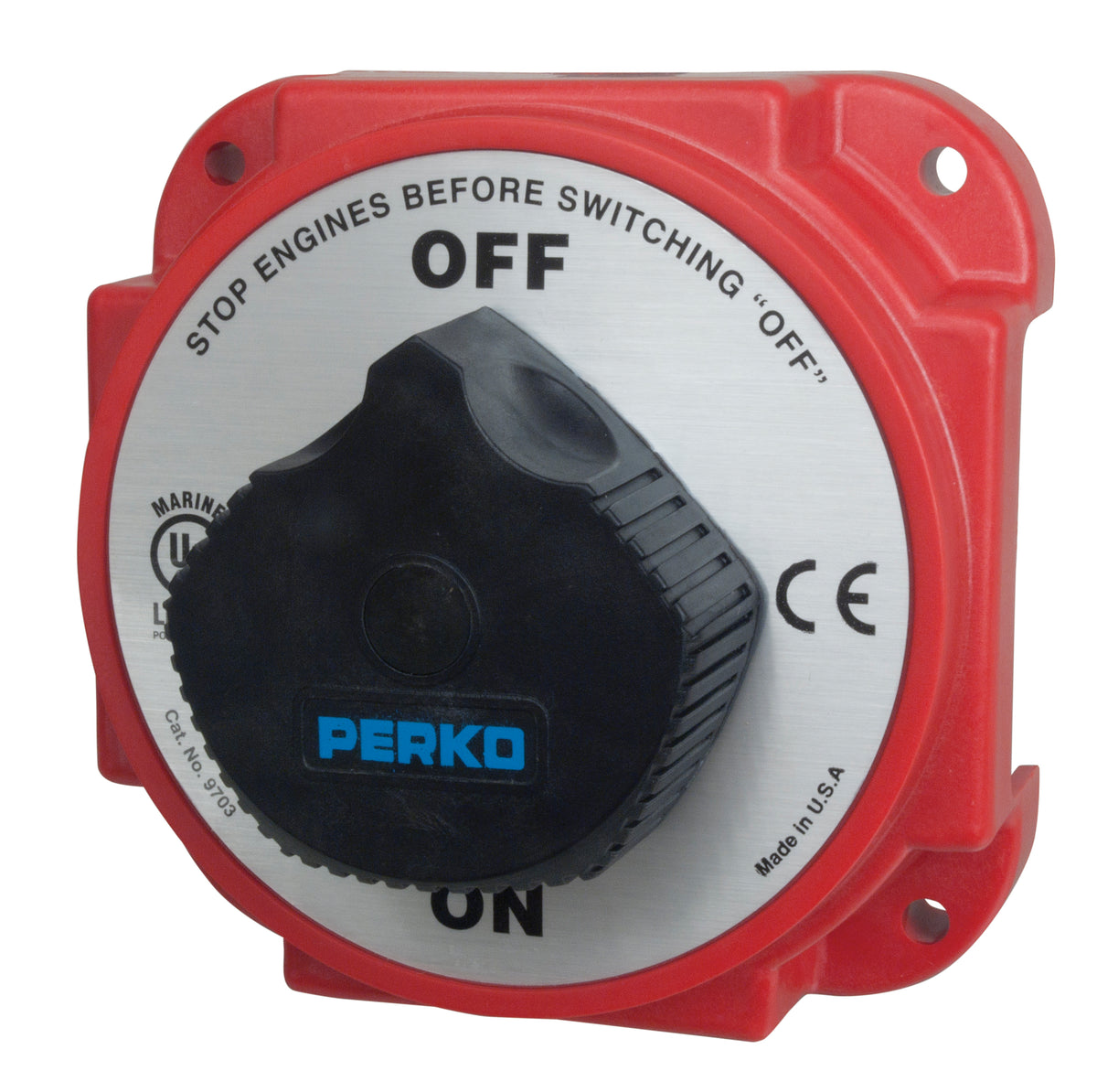 Perko 9703 Heavy Duty Battery Disconnect Switch, Alternator Field Disconnect, 6-32V, Ignition Protected