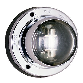 Perko Vertical Mount Stern Light, Chrome Plated Brass, 12V, 2 Mile Visibility, Black Polymer Base