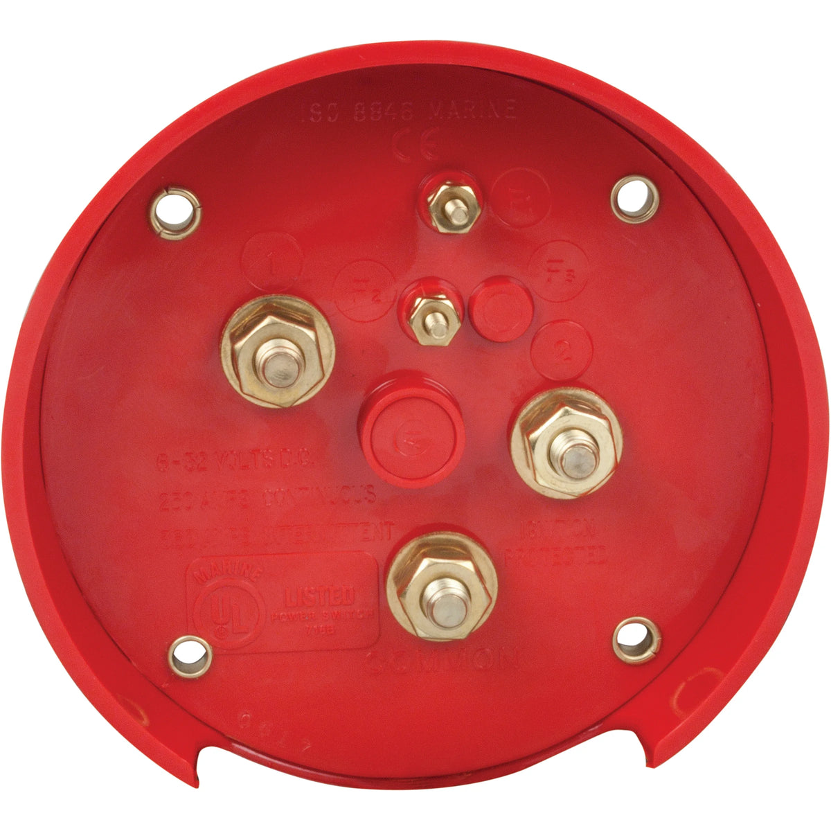 Perko Medium Duty Battery Selector Switch with Alternator Field Disconnect, No Key Lock, 6-32V, 250A Continuous, Ignition Protected