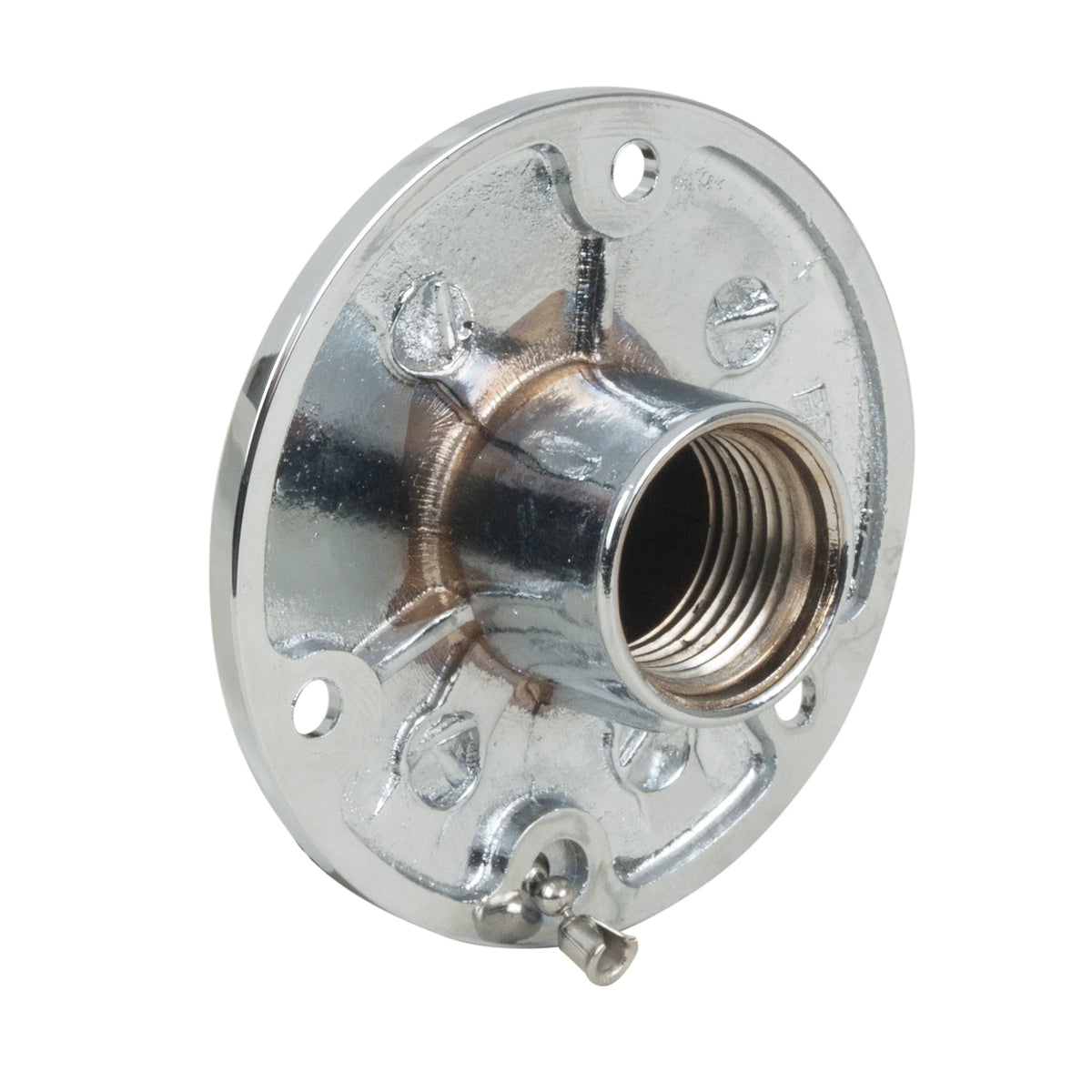 Perko Water Outlet Fitting with Cap, For On-Board Washdown Systems, 1/2 in NPT, Chrome-Plated Bronze