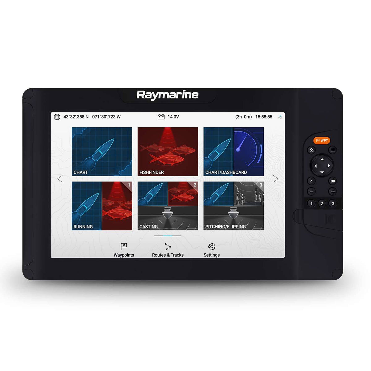 Raymarine Element 12 HV Fishfinder/Chartplotter Combo, HV-100 Transom Mount Transducer, Navionics+ US/Canada Charts