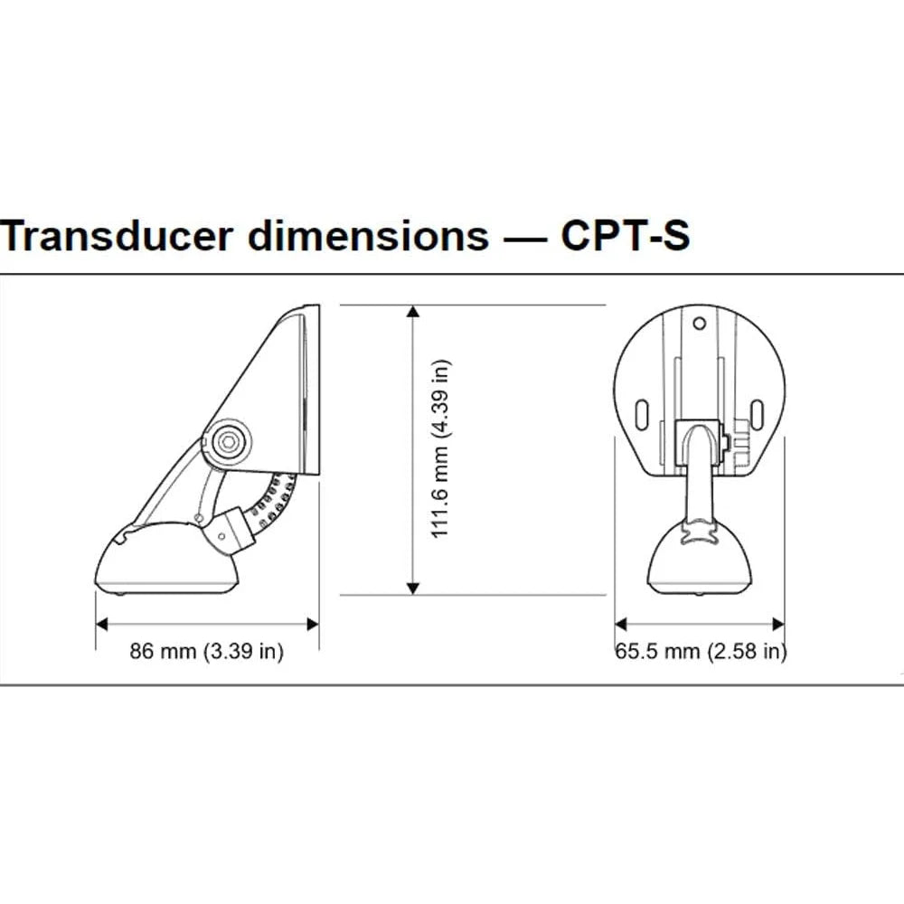 Raymarine CPT-S Transom Mount Transducer, High CHIRP, 25° Conical Beam, 900 ft