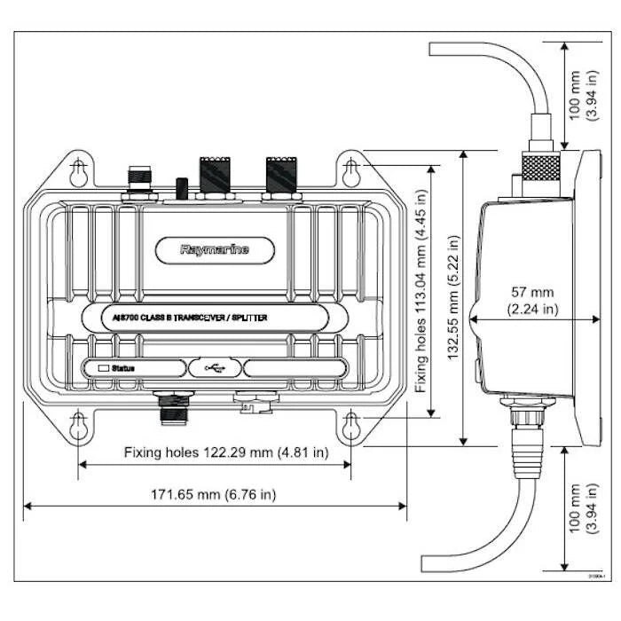 Raymarine AIS700 Class B AIS Transceiver, Built-In VHF Splitter, 5W SOTDMA, NMEA 2000