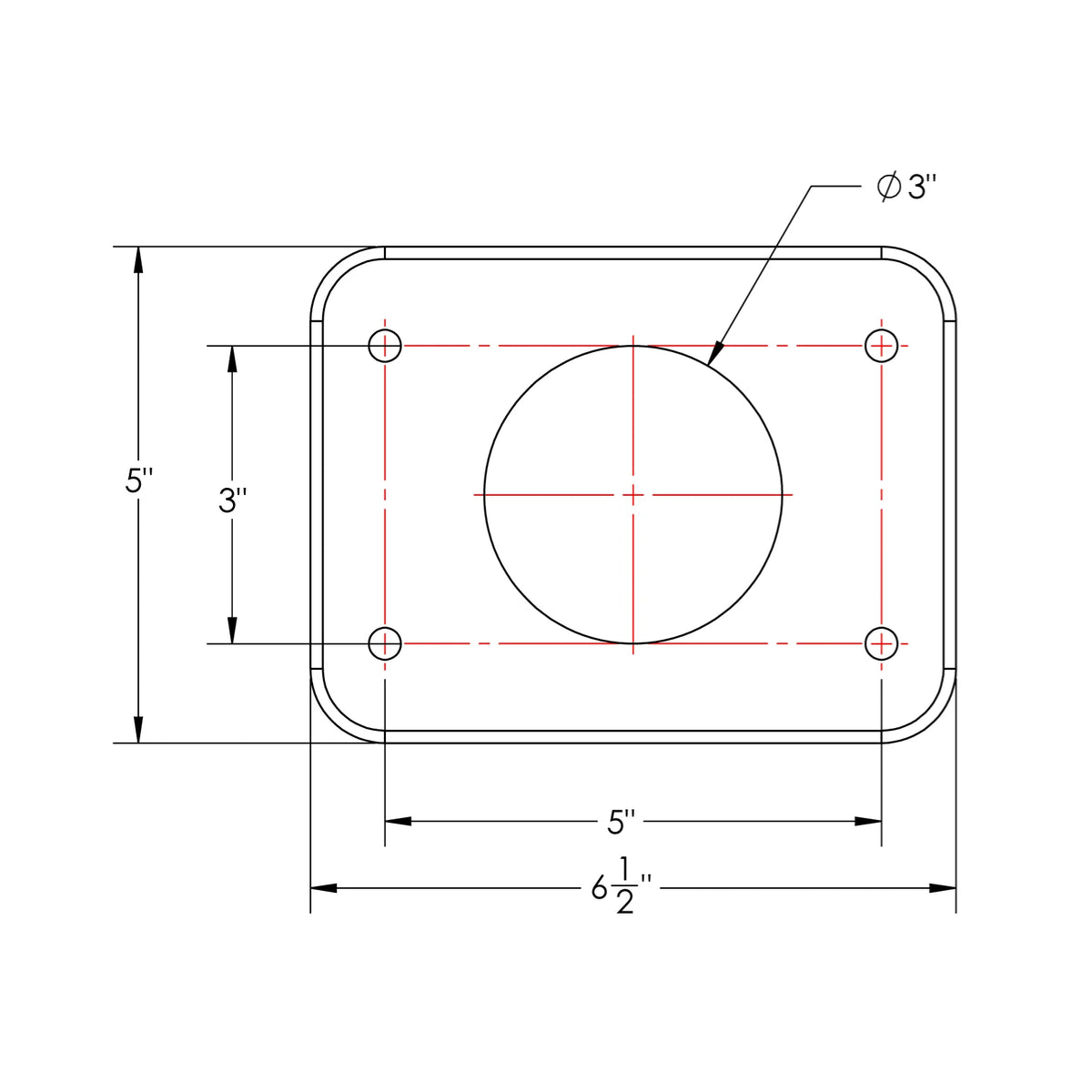 TACO Marine Grand Slam Backing Plates, For Outriggers, 5 x 6.5 x 0.25 in, Anodized Aluminum, 2pk