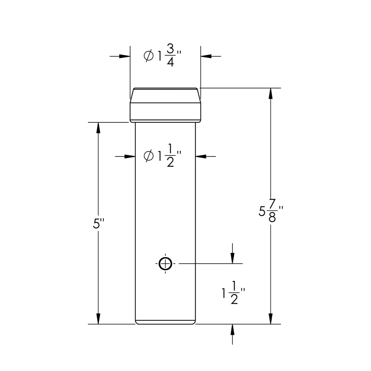 TACO Marine Outrigger Base Reducer Pair, For GS-170 Poles to GS-280+ Bases, 1-1/8 in ID, 1-1/2 in OD, 6 in, Nylon