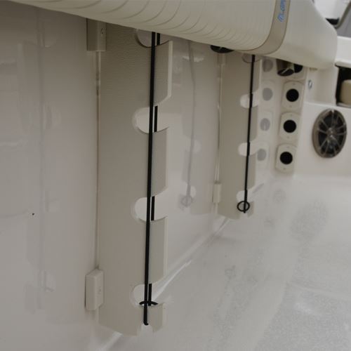 TACO Marine 3-Rod Bungee Rod Holder, White UV-Stabilized HDPE, 12-1/2 in x 3-3/4 in