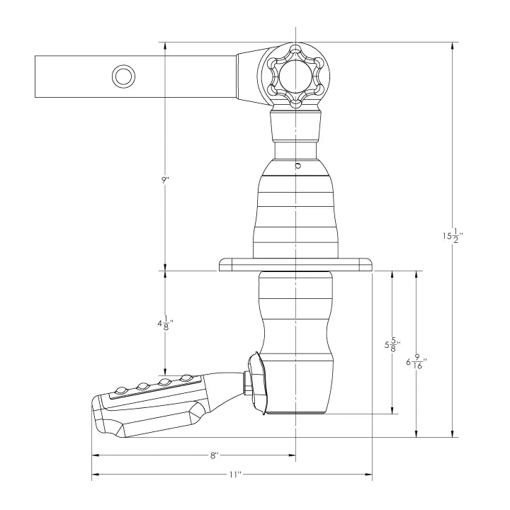 TACO Marine Grand Slam 280 Outrigger Mount, For 1-1/2 in Outriggers, Type-316L SS, Pair